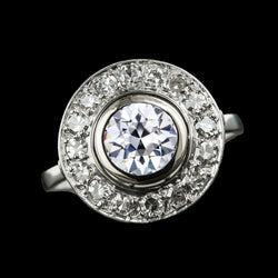 Halo Engagement Ring Bezel Set Round Old Miner Real Natural Earth Mined Diamonds 4 Carats