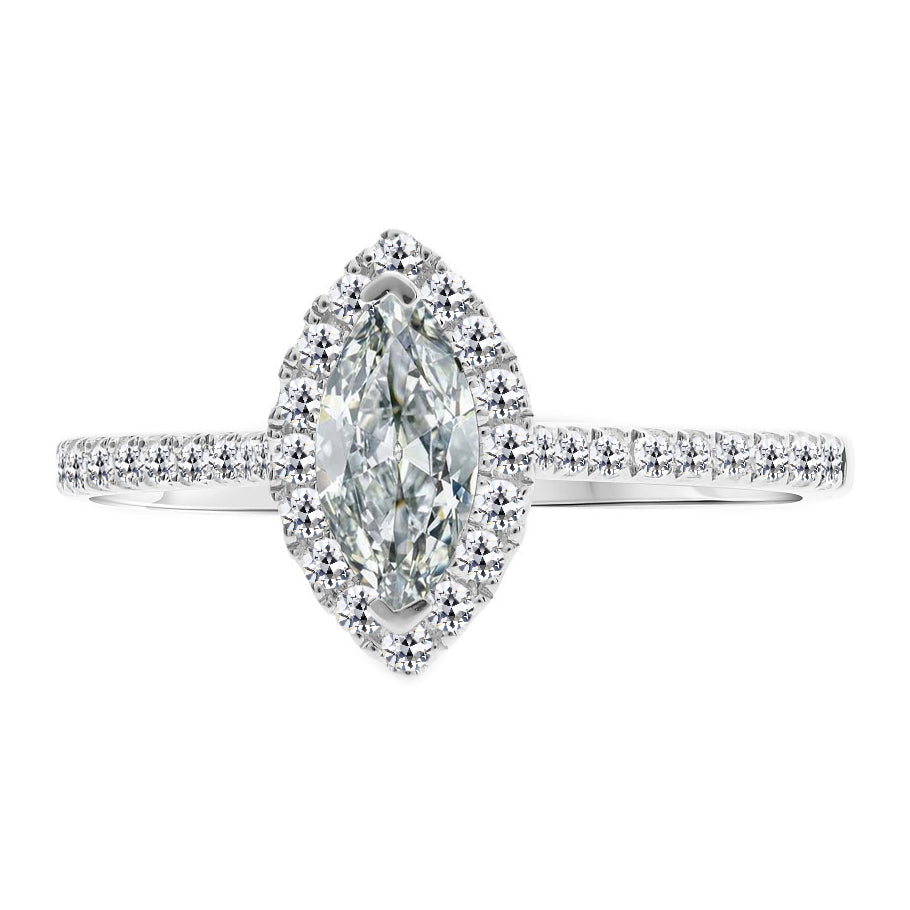 Diamond Halo Setting Ring 1.50-ct 14K White Gold – main view