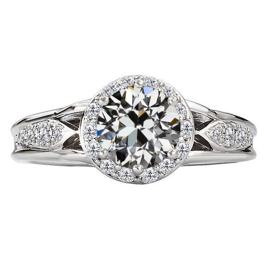 Halo Setting Ring 14K White Gold with Brilliant Diamond – main view
