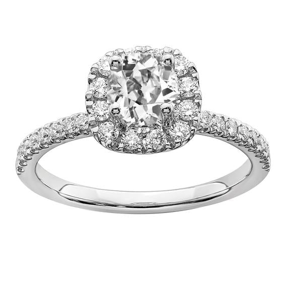 Halo Engagement Ring Round Old Miner Genuine Diamond With Accents 4.50 Carats