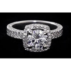 Halo Engagement Ring Round Real Natural Earth Mined Diamond 3.50 Carats