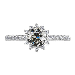 14K White Gold Accent Solitaire Ring with Diamond – 2 ct
