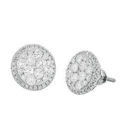 Halo Genuine Diamond Cluster Earrings