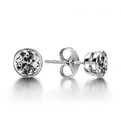 Brilliant Diamond Old Mine Cut Earrings 2 ct – 14 Karat White