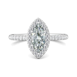 Halo Marquise Old Mine Cut Genuine Diamond Anniversary Ring 5 Carats