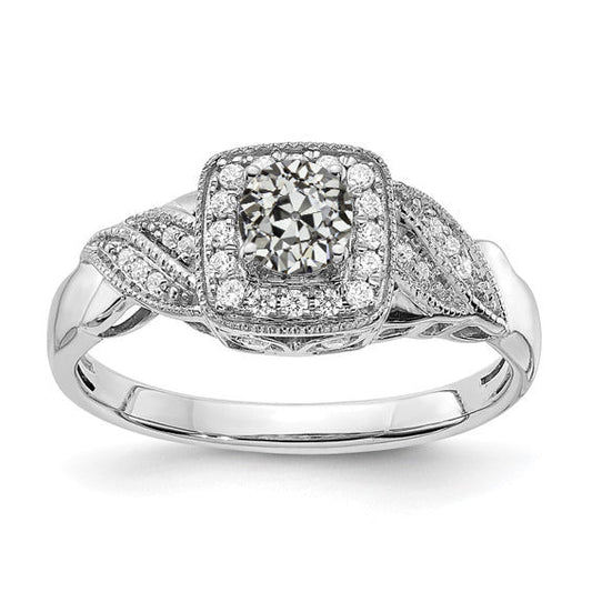 Halo Milligrain Engagement Ring Round Old Miner Real Diamond 2.50 Carats