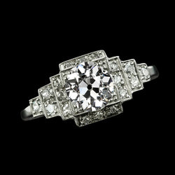 Halo Old Cut Round Real Diamond Ring With Steps 3.50 Carats Gold