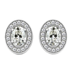 Luxury Antique Cushion Fine Diamond Earrings – 2 ct 14 Karat
