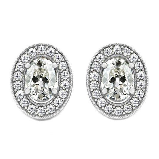 Fine Diamond Earrings 2-ct 14 Karat White Gold – main view