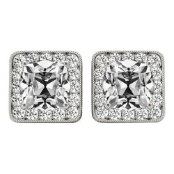 Shimmering Fine Diamond Earrings 13.50 ct – 14 Karat White Gold