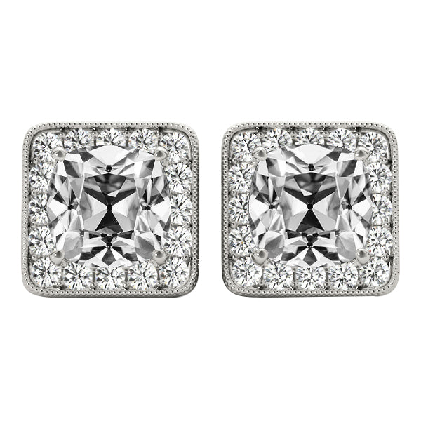 Earth-Mined Fine Diamond Earrings 13.50 ct 14 Karat White Gold – main view