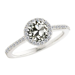 Brilliant Diamond Halo Engagement Ring – Anniversary Band 1.50