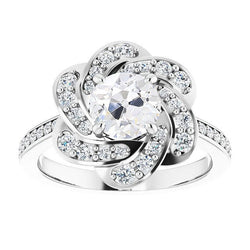 Halo Old Miner Real Natural Earth Mined Diamond Ring With Accents Twisted Style 5.25 Carats