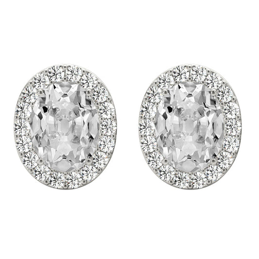 Natural Brilliant Diamond Earrings 11.25 ct 14K White Gold – main view