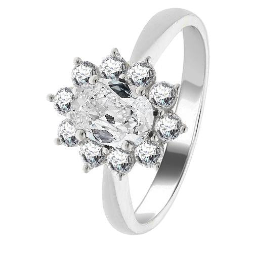 Halo Oval Old Cut Real Diamond Ring 4.25 Carats Flower Style Tapered Shank