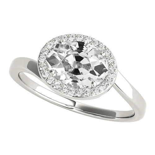 Halo Oval Old Miner Real Diamond Anniversary Ring 3.50 Carats Women’s Jewelry - Halo Ring-harrychadent.ca