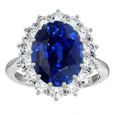 Cornflower Blue Sapphire Gemstone Ring 3.50-ct 14 Karat White Gold – main view