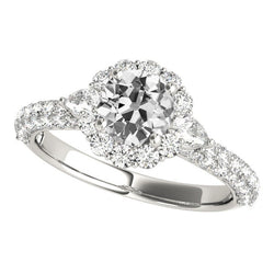 Halo Pear & Round Old Miner Real Diamond Ring With Accents 5.50 Carats