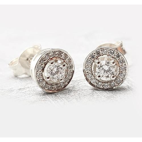 Halo Real Diamond Studs 1.82 Carats