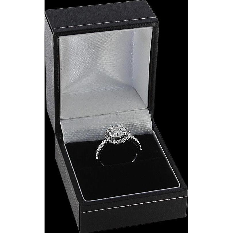 Halo Real Diamond Wedding Ring White Gold 1.50 Ct.