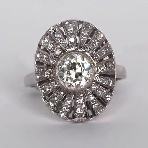 Halo Ring Bezel Set Round Old Miner Real Diamonds 2.75 Carats Antique Style