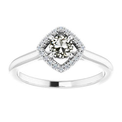Halo Ring Genuine Old Miner Natural Earth Mined Diamond Kite Style Prong Set 2.50 Carats