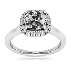Halo Ring Old Mine Cut Real Natural Earth Mined Diamond Women's Gold Jewelry 5.75 Carats