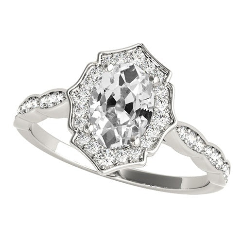 Halo Ring Oval Old Miner Real Diamond Star Style Jewelry 5 Carats - Halo Ring-harrychadent.ca