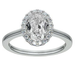 Halo Ring Round & Oval Old Miner Real Natural Earth Mined Diamond 14K Gold Jewelry 6.50 Carats