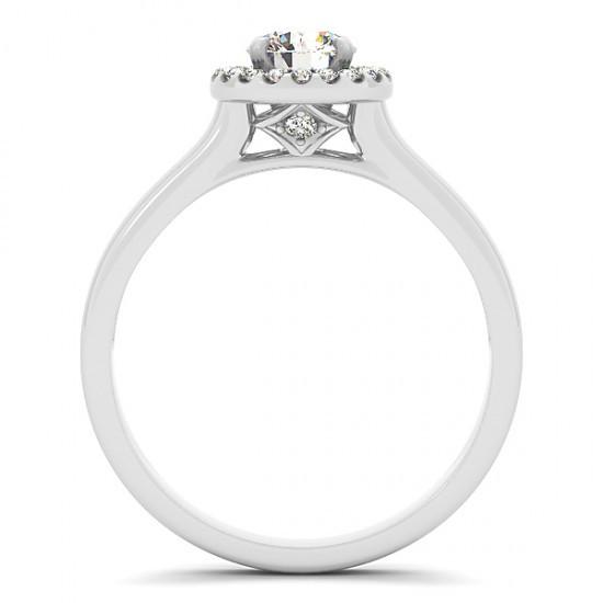 Halo Round Natural Diamond Engagement Ring Flower Style 1.0 Carat WG 14K