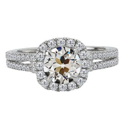 Dazzling Halo Setting Ring with Old Mine Cut Fine Diamond – 5 ct