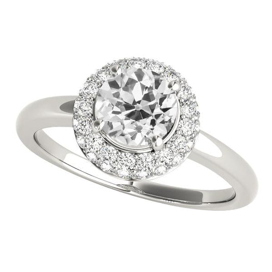 Halo Round Old Miner Natural Diamond Ring Prong Set 3.50 Carats Jewelry