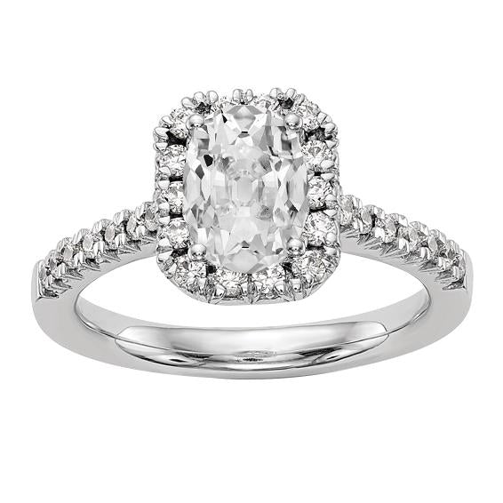Halo Round & Oval Old Miner Genuine Diamond Wedding Ring 5.50 Carats