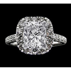 Halo Setting Cushion Center Natural Diamond 4.80 Ct. Ring