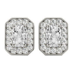 7.50 ct Brilliant Diamond Earrings in 14 Karat White Gold
