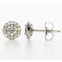 Halo Studs Real Diamond Earrings