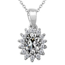 Natural Brilliant Diamond Pendant 4 ct – 14 Karat White Gold