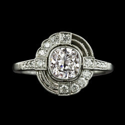 Halo Wedding Ring Cushion Old Mine Cut Genuine Diamond Bezel Set 4.75 Carats