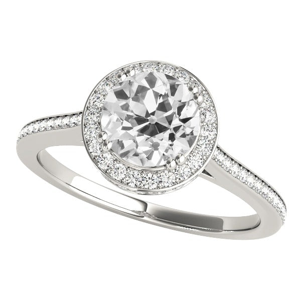 Halo Wedding Ring Genuine Old Cut Round Diamonds 4.25 Carats Gold 14K