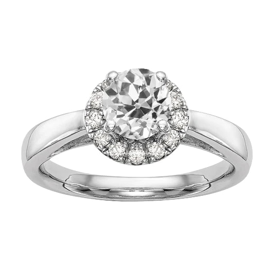 Halo Wedding Ring Round Old Mine Cut Real Diamond Jewelry 2.75 Carats