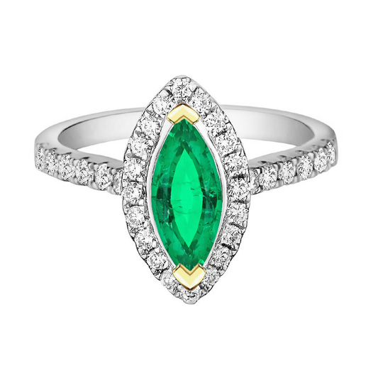 Refined Colombian Emerald Gemstone Ring 2 ct – main view
