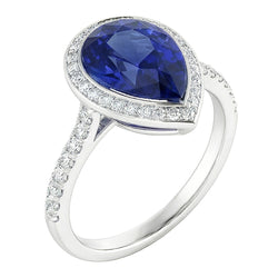 Handcrafted Royal Blue Sapphire Precious Stone Ring 3.50 ct |