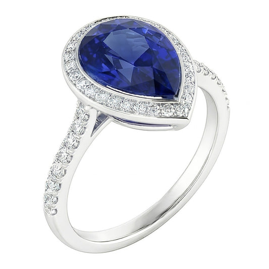 Handcrafted Royal Blue Sapphire Precious Stone Ring 3.50 ct |