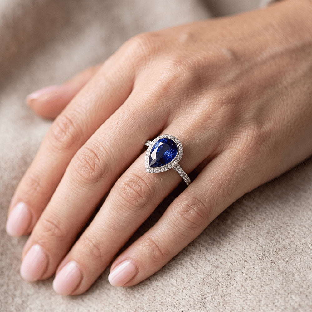 Handcrafted Royal Blue Sapphire Precious Stone Ring 3.50 ct |