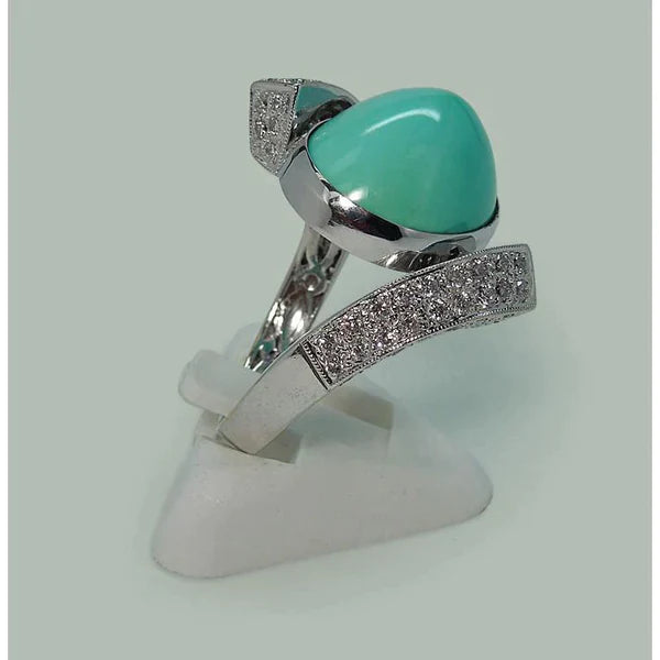 Handcrafted Turquoise Cocktail Ring