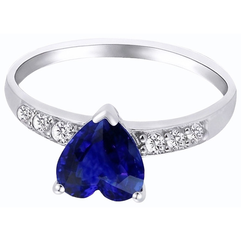 natural round sapphire 2.25ct ring profile view