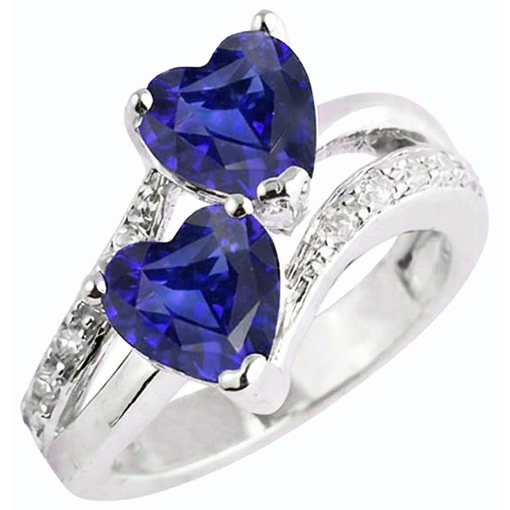 natural round sapphire 3.50ct ring front view