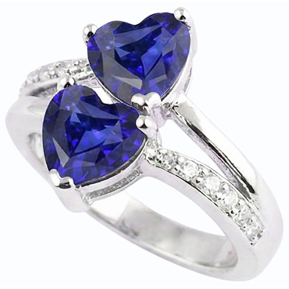 natural round sapphire 3.50ct ring side angle
