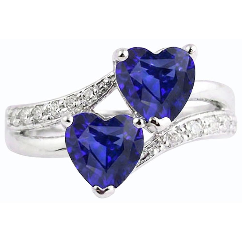 natural round sapphire 3.50ct ring top view