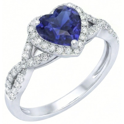 Natural Sapphire Ring 1ct - White Gold 14K